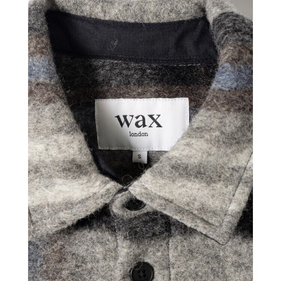 Wax London Wool Check Overshirt With Classic Collar - NWT - Picture 6 of 6